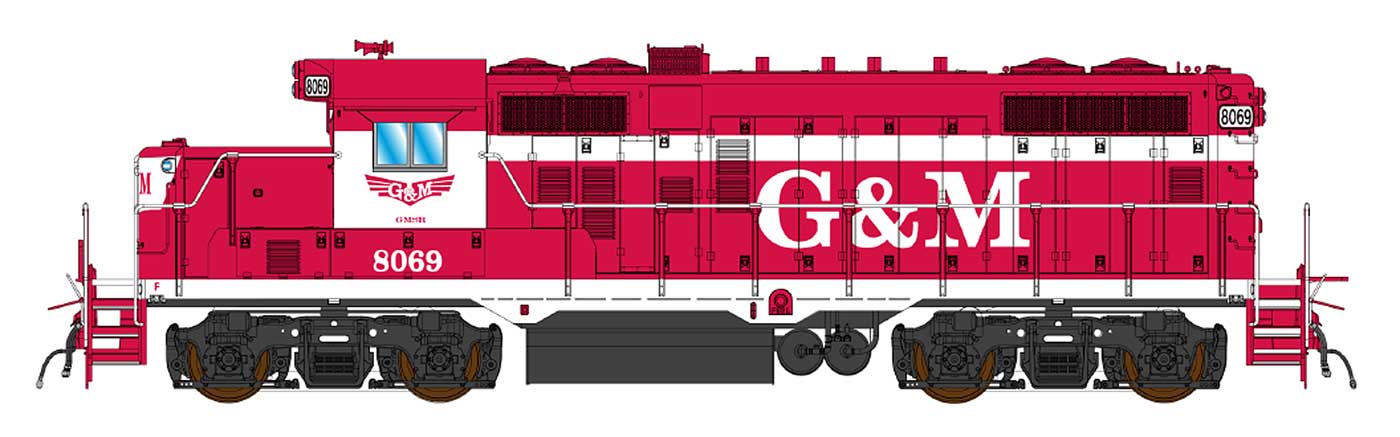 Intermountain HO 49818S-01 DCC/ESU LokSound V5 Equipped Paducah GP10 Locomotive Gulf & Mississippi G&M #8069