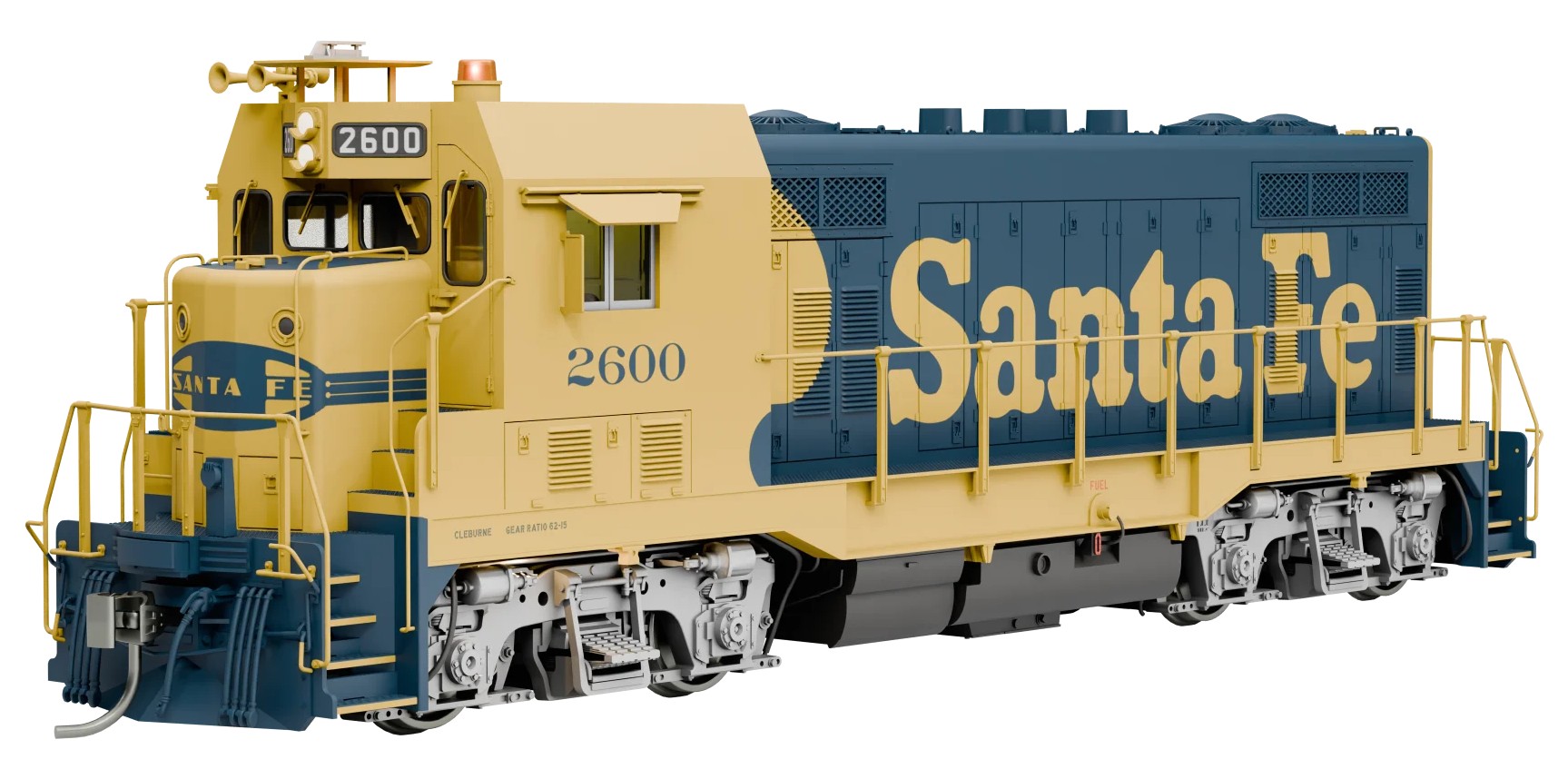Rapido Trains Inc HO 70105 DCC Ready Santa Fe CF7 Locomotive w/Square Cab AT&SF 'Yellow Warbonnet' #2506
