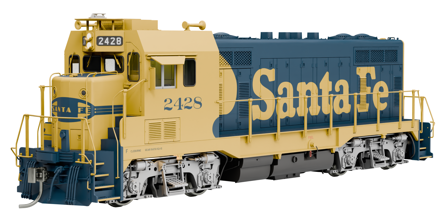 Rapido Trains Inc HO 70601 DCC/ESU LokSound V5 Equipped Santa Fe CF7 Locomotive w/Square Cab AT&SF 'Yellow Warbonnet' #2417
