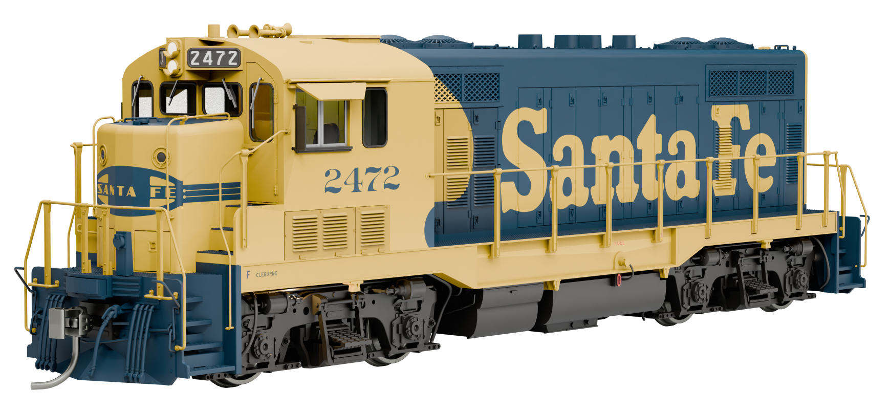 Rapido Trains Inc HO 70619 DCC/ESU LokSound V5 Equipped Santa Fe CF7 Locomotive w/Round Cab AT&SF 'Yellow Warbonnet' #2496