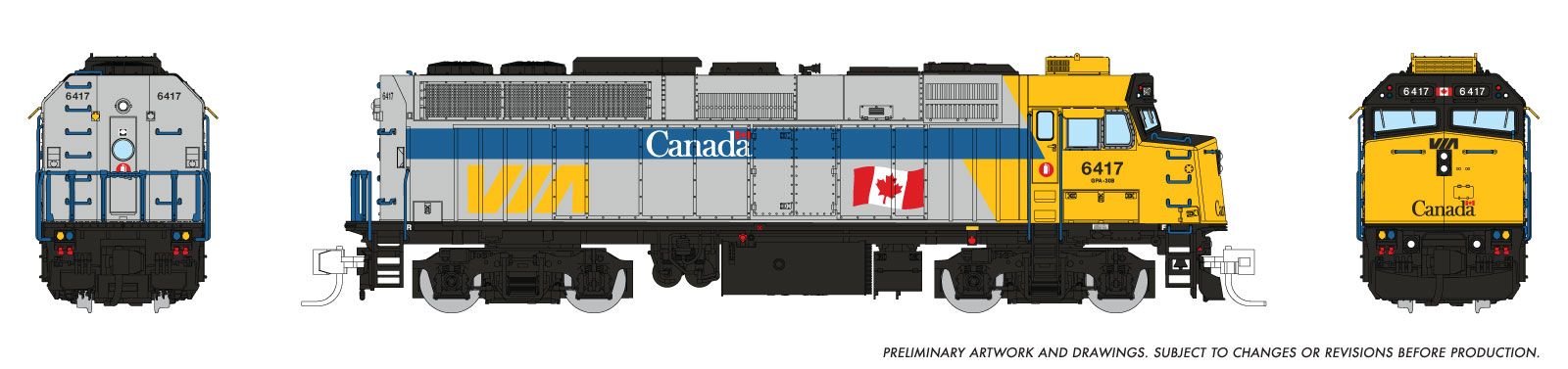Rapido Trains Inc N 580013 DCC Ready F40PH-2D Locomotive VIA Rail 'Canada Scheme' VIA #6405