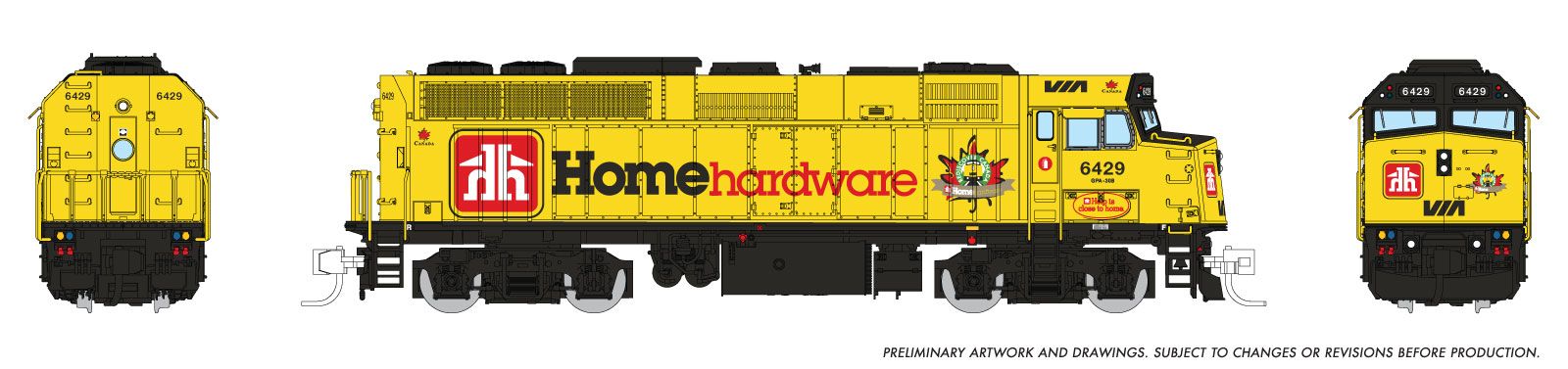 Rapido Trains Inc N 580019 DCC Ready F40PH-2D Locomotive VIA Rail 'Home Hardware Scheme' VIA #6429