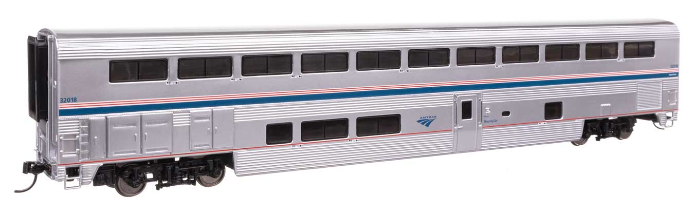 WalthersProto HO 920-12029 85' Pullman-Standard Superliner I Sleeper Lighted Amtrak 'Phase VI' Scheme AMTK #32018