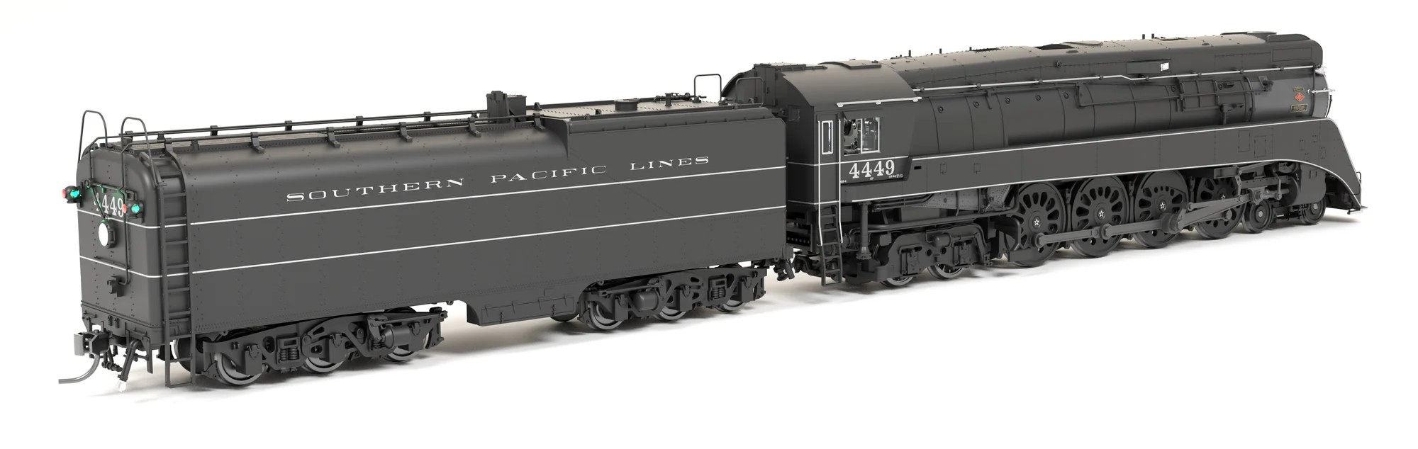 Broadway Limited Imports HO 9843 Stealth Series DCC-Ready Southern Pacific GS-4 SP #4449 2001 Excursion Black w/ Pinstripes