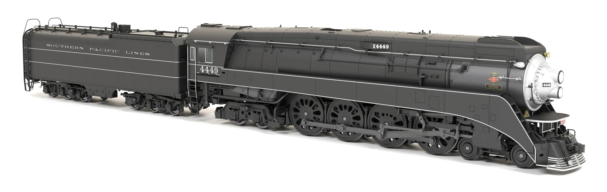 Broadway Limited Imports HO 9843 Stealth Series DCC-Ready Southern Pacific GS-4 SP #4449 2001 Excursion Black w/ Pinstripes