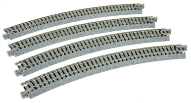 HO Kato Unitrack 2-321 60-7/8 Large-Radius Curve Track w/Concrete Ties pkg (4