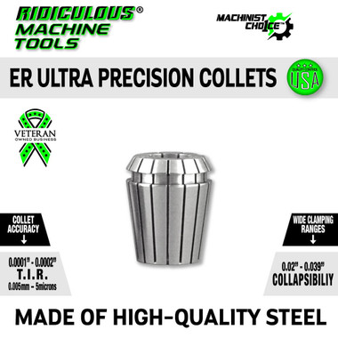 RMT - Ridiculous Machine Tools ER20 ULTRA Precision Spring Collets 0.0001 TIR USA 100percent Quality Control