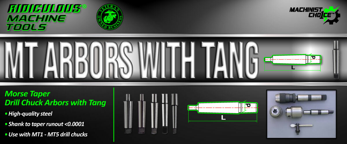 Morse Taper Drill Chuck Arbors With Tang