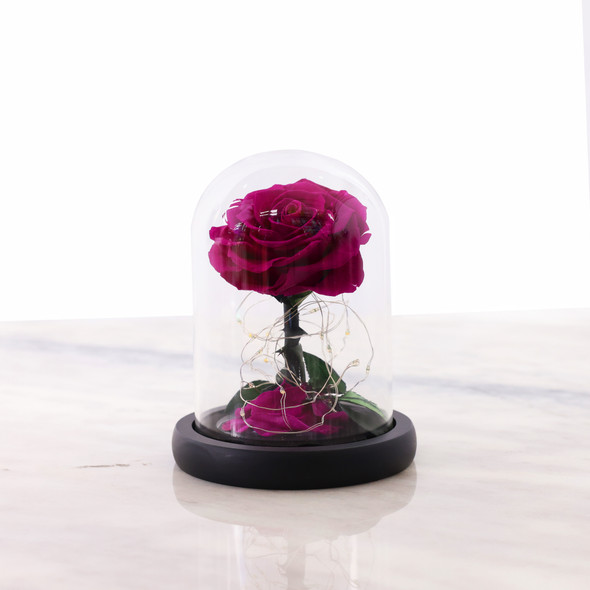 Vistara Timeless Rose - Natural 15cm Purple Preserved Rose With LED Light Mother's Day Wedding Gift Vistara Timeless Rose - Natural 15cm Purple Preserved Rose With LED Light Mother's Day Wedding Gift