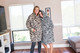 Hotto Premium Oversized Cuddle Hoodie Silver Leopard Skin - 2 PACK
