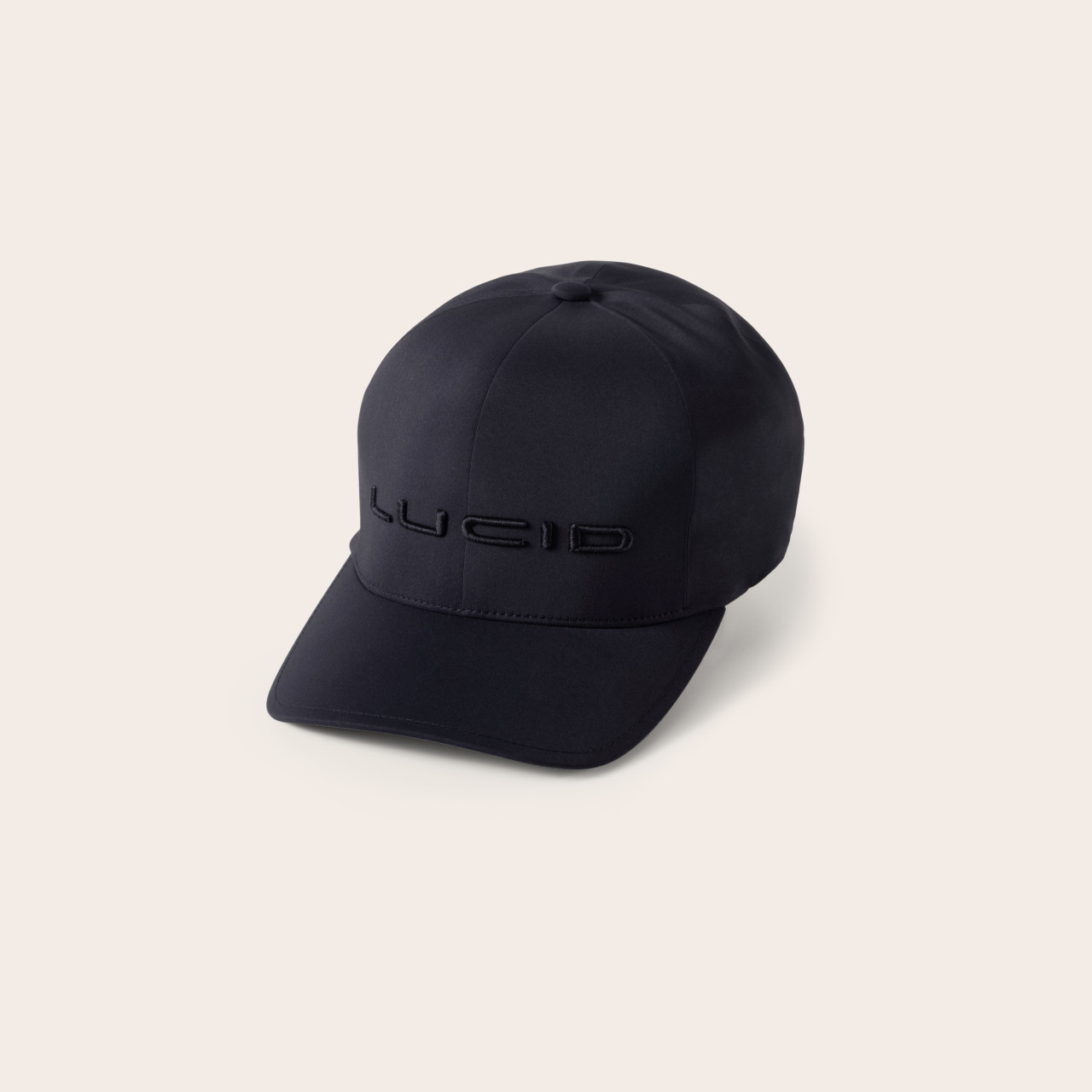 black fitted hat