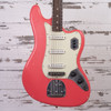 Nash B-6 Bass 6 - Fiesta Red, Matching Headstock, Light Aging