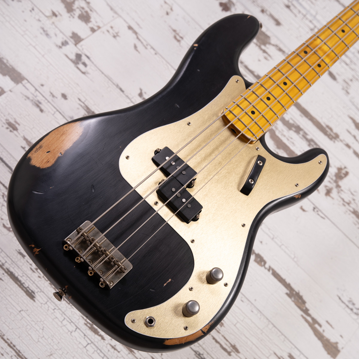 AGH | Nash PB-57 - Black w/ Light Aging, Anodized Gold Pickguard