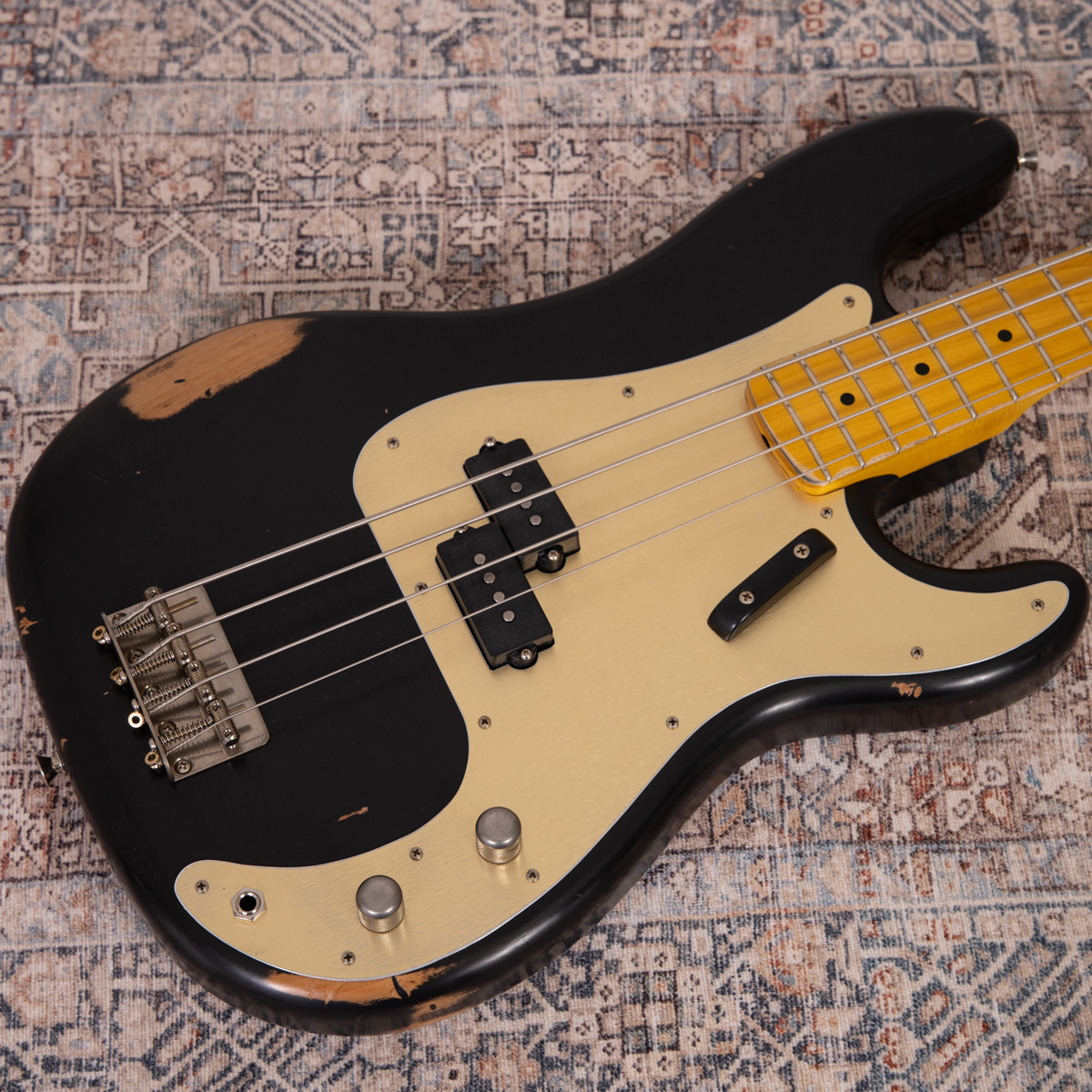 AGH | Nash PB-57 - Black w/ Light Aging, Anodized Gold Pickguard