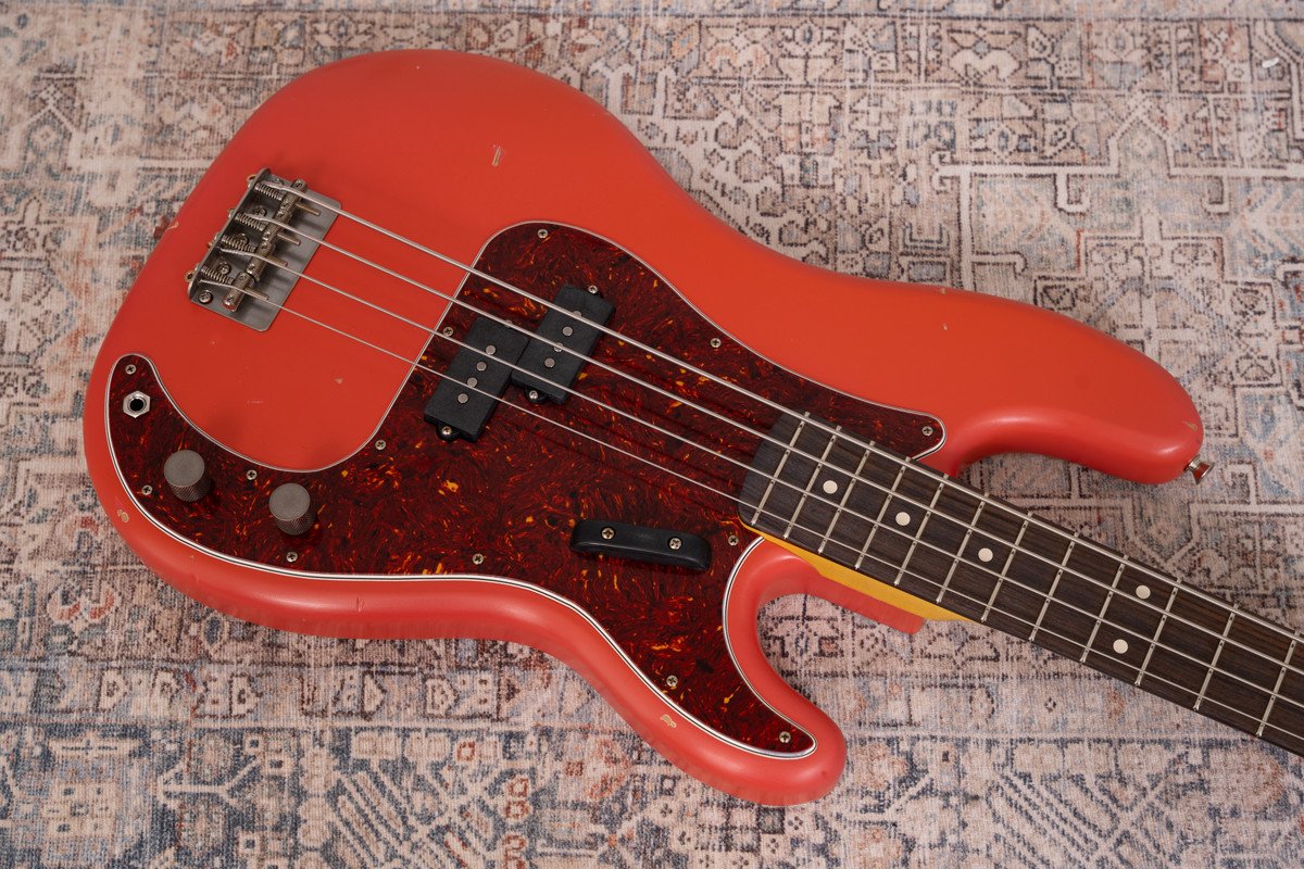 AGH | Nash PB-63 Fiesta Red w/ Matching Headstock, Light Aging