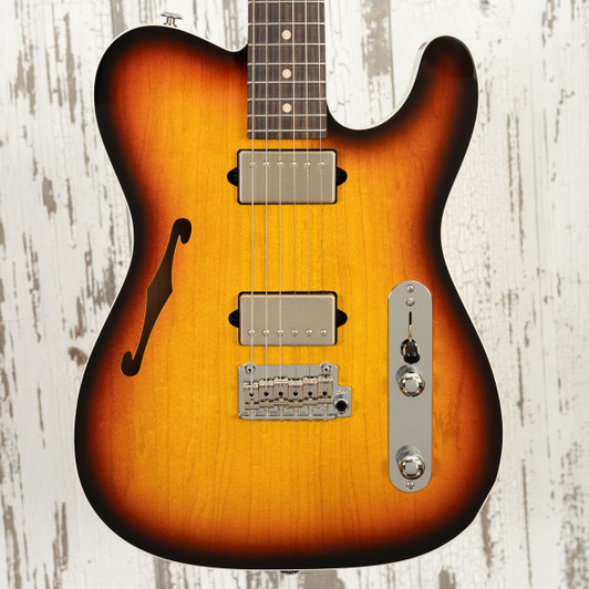 Suhr Custom Classic T Antique, Semi-Hollow - 3 Tone Sunburst, Bound Top w/ Matching Headstock