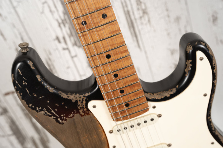 Xotic XSC-1 - 3-Tone Sunburst, Super Heavy Aging, 5A Roasted Flame Maple Neck