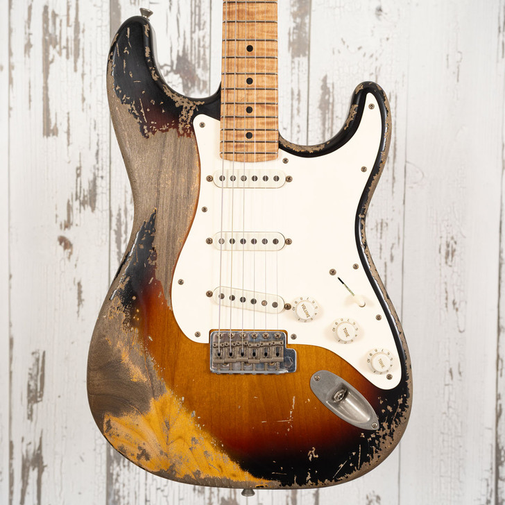 Xotic XSC-1 - 3-Tone Sunburst, Super Heavy Aging, 5A Roasted Flame Maple Neck