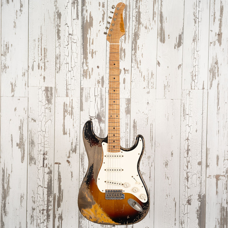 Xotic XSC-1 - 3-Tone Sunburst, Super Heavy Aging, 5A Roasted Flame Maple Neck