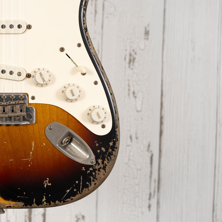Xotic XSC-1 - 3-Tone Sunburst, Super Heavy Aging, 5A Roasted Flame Maple Neck