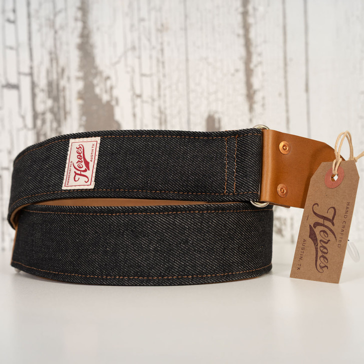 Heroes ATX Denim Guitar Strap - Charcoal Black