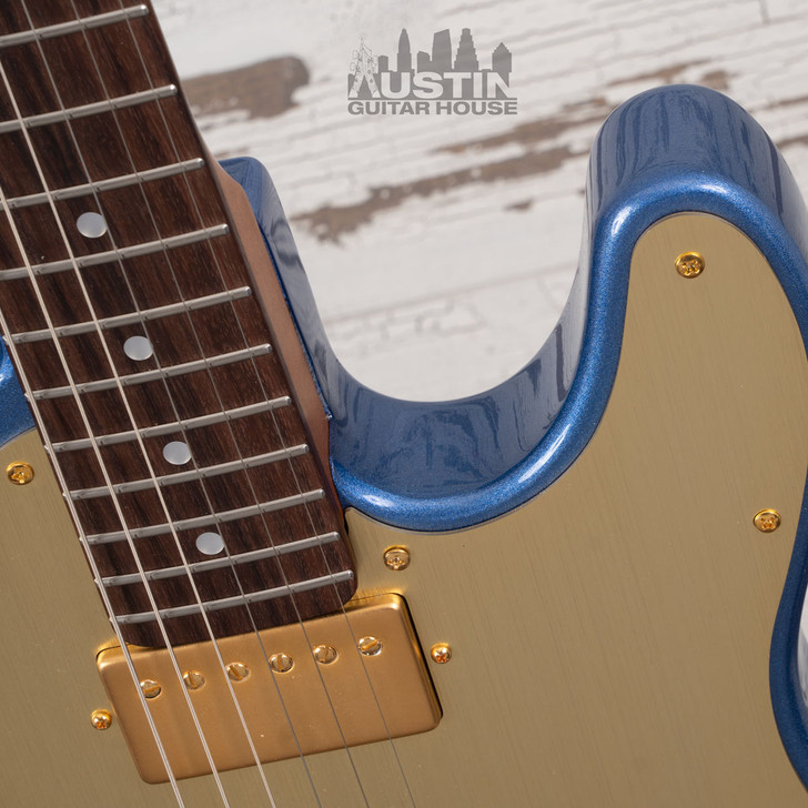 Forshage GT - Lake Placid Blue  w/ Anodized Gold Pickguard