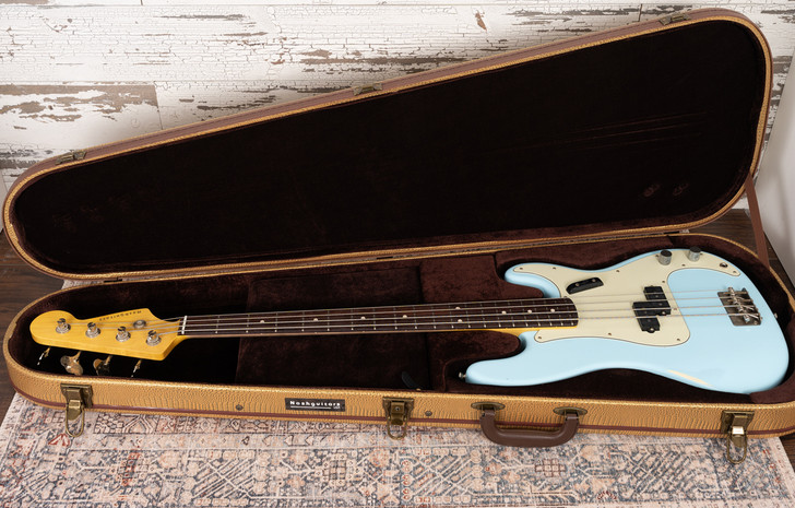 Nash PB-63 - Sonic Blue, Light Aging, J-Bass Neck