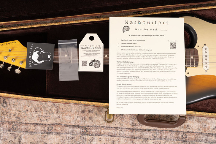 Nash S-63 - 2-Tone Sunburst, Ash Body, Nautilus Neck, Gold Anodized Pickguard