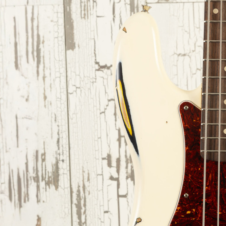 Nash PB-63 - Olypmic White Over Sunburst, Nautilus Neck, Matching Headstock