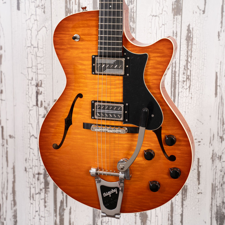 Collings 620 SM LC - Ice Tea Sunburst, Righteous Sound Pickups, Bigsby Vibrato