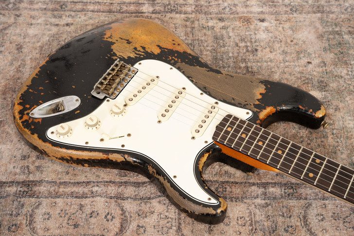 Fender Custom Shop Master Built Dale Wilson '61 Stratocaster Black Over 3 Tone Sunburst, Suhr Pickups (Used)