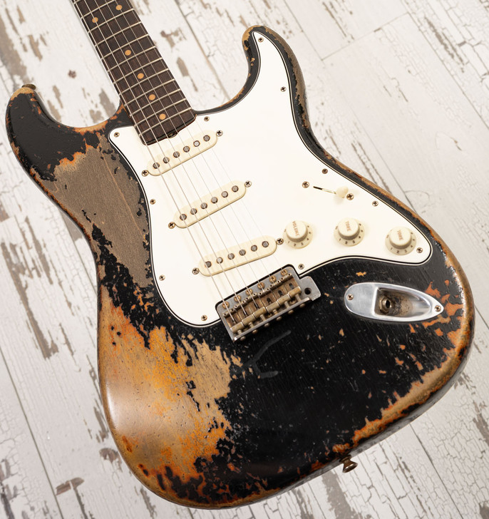 Fender Custom Shop Master Built Dale Wilson '61 Stratocaster Black Over 3 Tone Sunburst, Suhr Pickups (Used)