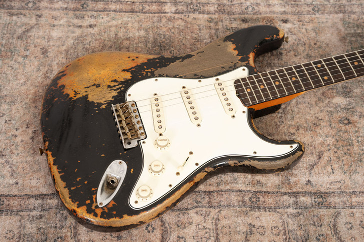 Fender Custom Shop Master Built Dale Wilson '61 Stratocaster Black Over 3 Tone Sunburst, Suhr Pickups (Used)