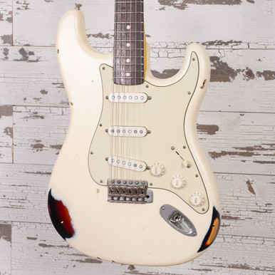 Nash S63 Guitar, Vintage White, Tortoise Shell, Light Aging