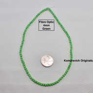 Fibre Optic - Cats Eye Glass - 4mm Round Beads - Green