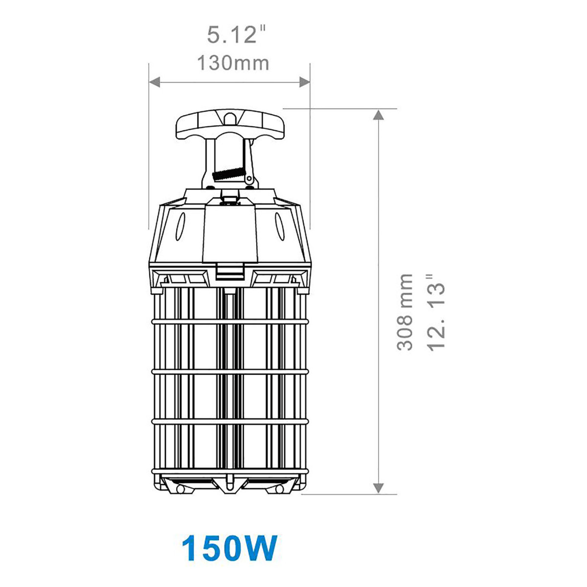 LED Temporary Work Light - 150W - 18,000 Lumens - 5000K