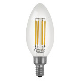 LED B10 Clear Glass Filament Bulb - 5.5 Watt -60 Watt Equiv. - 500 Lumens - Euri Lighthing - 4 Pack