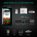 LED Full Spectrum Grow Light and 2.3ft. x 2.3ft. Grow Tent Kit - 150W - Mars Hydro
