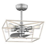 18in. Macedonia Indoor/Outdoor Galvanized Antique White Finish Ceiling Fan with LED Bulbs and Remote Control Included - 500 Lumens - 2700K - Altitude