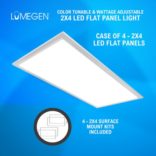 Surface Mount 2ft. x 4ft. LED Backlit Panel - 30W/40W/50W - 3500K/4000K/5000K/5700K/6500K - Case of 4 - LumeGen