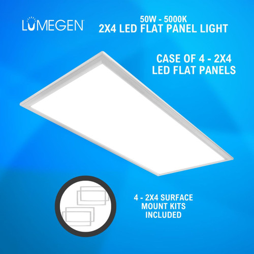 Surface Mount 2ft. x 4ft. LED Backlit Panel - 50W - 5000K - Case of 4 - LumeGen