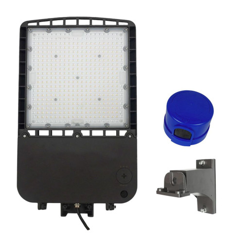 LED Area Light with Photocell and Fixed Arm Mount Bracket - Wattage Adjustable 200W/240W/300W - 5000K - LumeGen