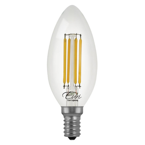 4-Pack LED B10 Filament - 4.5W - Dimmable - 60W Equiv - 500 Lumens - 2700K - Euri Lighting