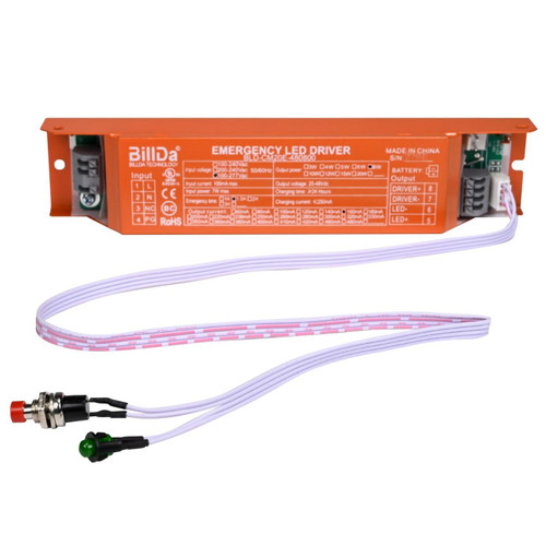 Emergency LED Driver - 7W Output - 25-48Vdc Output - 90 Minute Backup Time