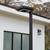Solar LED Contemporary Square Post Light with 8ft Square Pole - Black Finish - Gama Sonic