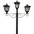 Solar LED Triple-Head Solar Lamp with Post Set and Planter - 90 Lumens - Black Finish - Gama Sonic