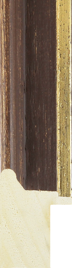 Traditional walnut and gold picture frame moulding