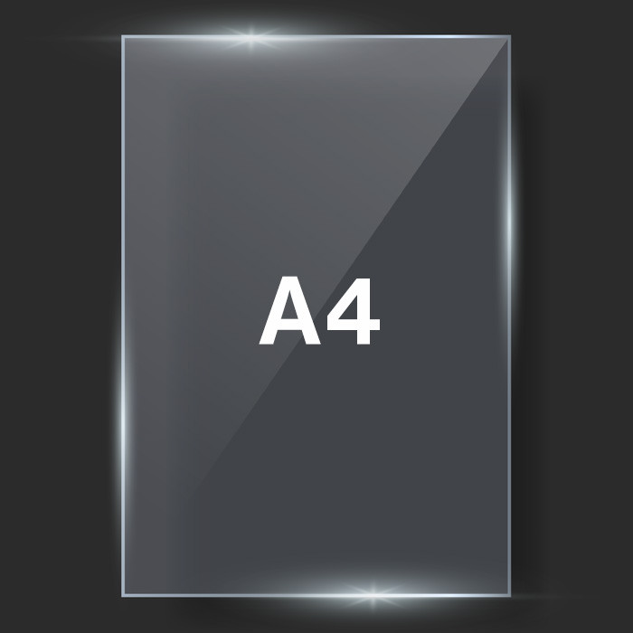 A4 clear glass