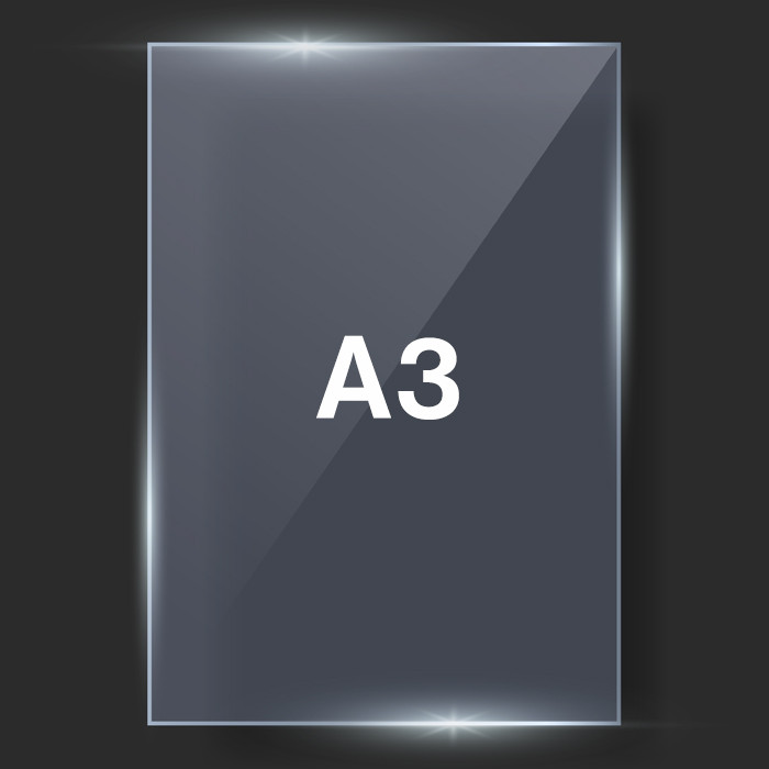 A3 size clear styrene plastic glass