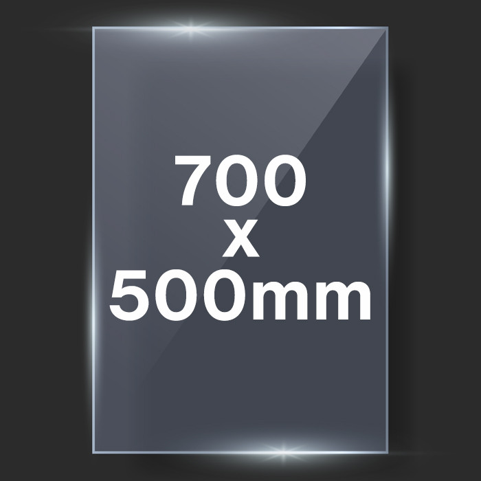 700x500mm Clear Styrene Plastic Glass